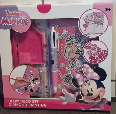 Disney Minnie Super Dagboek Deco Set met Diamond Painting voor kinderen vanaf 3 jaar