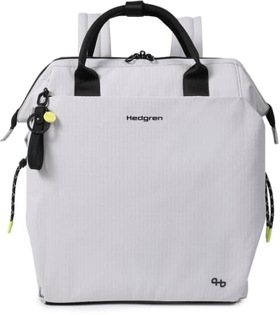 Hedgren ORIZURU Rugzak 15-inch met laptopvak – 180° opening – Waterafstotend gerecycled materiaal – Smart sleeve – Vaporous Grey