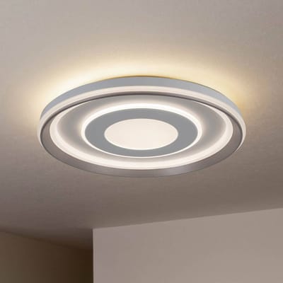 Näve Doira LED plafondlamp, wit, metaal, Ø 50 cm, CCT, afstandsbediening