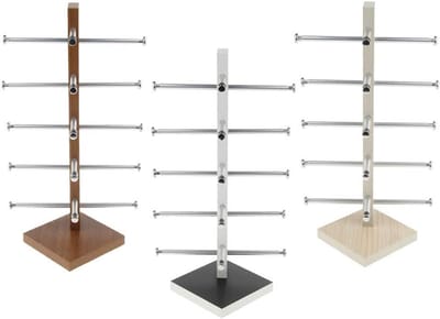 Houten brillenhouder - Display stand - Sieraden opbergen - Elegante transparante stijl - 345 x 11 cm - Eikenkleur