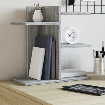 vidaXL - Bureau - organiser - 42x21,5x42 - cm - bewerkt - hout - grijs - sonoma - eiken
