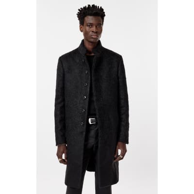 John Varvatos Hidden Cf Placket Button Front Slim Fit Black Size: 46 | Single Breasted Coats Outlet | Heren | Zwart