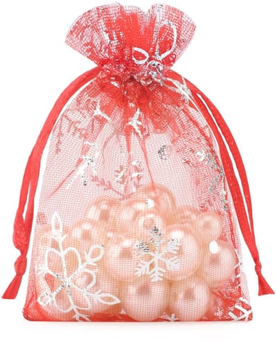 Dailygoody - Organzazakjes - Kerstdecoratie - 50 stuks - Rood - Cadeauverpakking - Perfect voor kleine geschenken - 9 x 12 cm