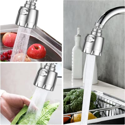 3 stuks Beluchter voor kraan, 360 graden draaibaar, gootsteenkraan, waterbesparende kraan, sproeikop voor keuken en badkamer, 2 modi，7*5cm