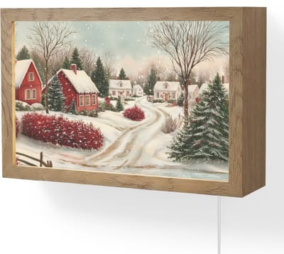 Wandlamp 30x20 cm - Oplaadbaar - Kerstsfeer - Landelijk - Rood - Wandlampen binnen woonkamer - Slaapkamer lamp met kabel - Decoratieve nachtlamp - Vloerlamp snoer