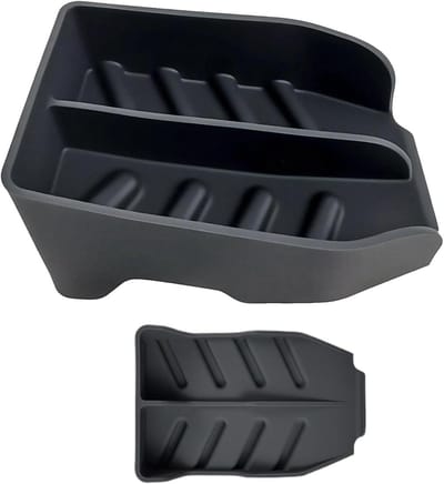 Serviesponshouder - Zeepschaal Organizer - Gootsteen Opruimen - Snelle Afvoer Ontwerp - 14.7 cm - Zwart