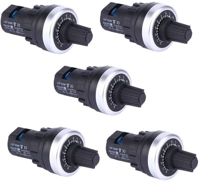 5 Stuks Roterende Potentiometer Paneelmontage 10K Weerstandsschakelaar