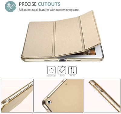 Slim Smart Case Hoes voor iPad Pro 12.9 (2015/2017) – Kunstleer – Tri-Fold Stand – Sleep/Wake Goud