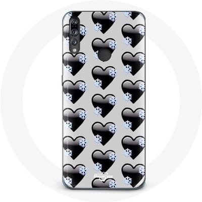 Hoesje voor Huawei p30 lite Zwarte hartenachtergrond
