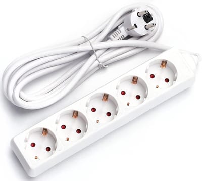 Stekkerdoos - Verlengsnoer - Igia Synci - 3680W - 5 Stopcontacten - 3 Meter - Wit | Nederland