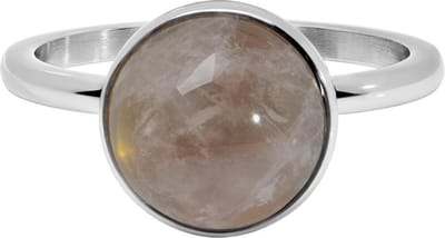 Quiges Stapelring Dames - Vulring Roze Steen - RVS Zilverkleurig - Maat 20 - Hoogte 2mm