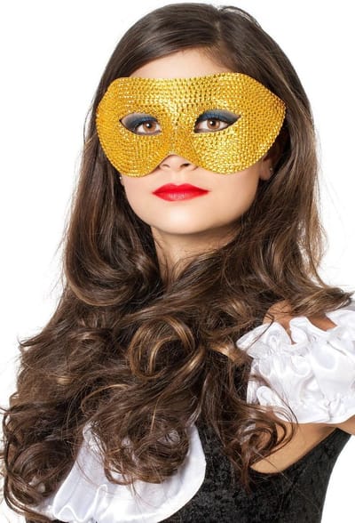 Masker met steentjes goud
