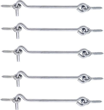 Windhaak - 5x stuks - verzinkt staal - 3 x 0,3 cm - deurhaak