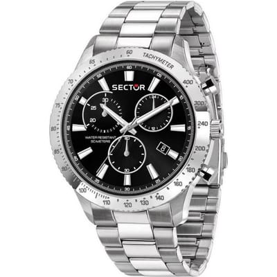 Sector 270 Chronograaf Roestvrij Staal Zwarte Wijzerplaat Quartz R3273778005 Herenhorloge