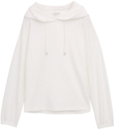 Tom Tailor - Shirt met lange mouwen en capuchon - Maat M - Whisper White