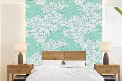 Behang - Fotobehang Patronen - Vintage - Bloemen - Breedte 220 cm x hoogte 240 cm