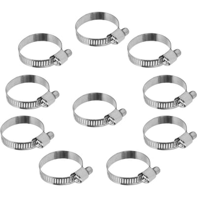 10 Pièces Collier de Serrage de Tuyau en Acier Inoxydable Réglable Accessoires de Clip de Tuyau pour Tuyau de 20 35 mm gray