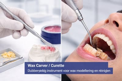 Belux Surgical Instruments / Dubbelzijdige Wax Carver / Curette – 17 cm – Dental Spatel Instrument – RVS – Herbruikbaar – Autoclaveerbaar