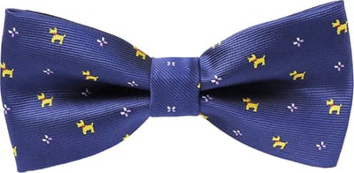 Fako Fashion® - Vlinderstrik - Vlinderdas - Strik - Deluxe - 12cm - Blauw Met Hondjes