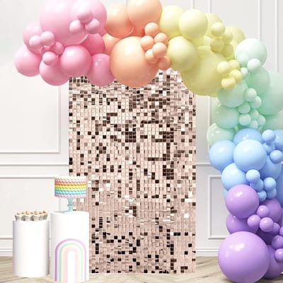 MTTProducts - Champagne Gold Shimmer Wall Background - Wanddecoratie - Luxe uitstraling - 12Pcs - Feestdecoratie - Perfect voor evenementen - Gouden kleur
