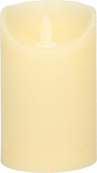 Anna's Collection Led kaars/stompkaars - ivoor wit - H12,5 x D7,5 cm - wax - bewegende vlam