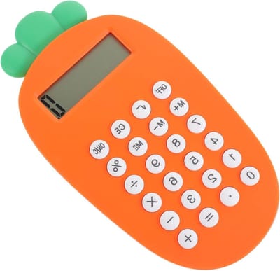 Rekenmachine Student - Zakrekenmachine Kantoor - Dagelijkse Berekeningen - Schattig Cartoon Ontwerp - Klein Formaat - Oranje
