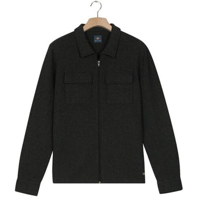 Baileys Vest Sweat Polo Zip Collar Two-Tone Fine Texture Pattern Jacquard Dark Forest / male