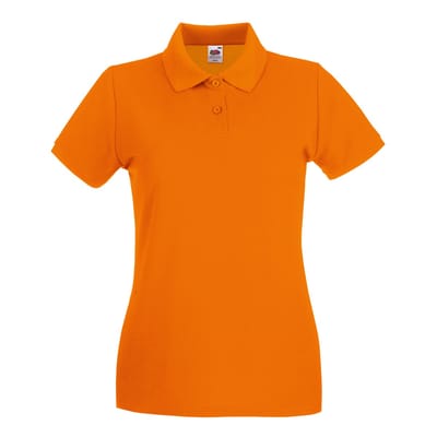 Fruit Of The Loom Vrouwen Dames-Fit Premium Poloshirt Met Korte Mouwen (Oranje) S