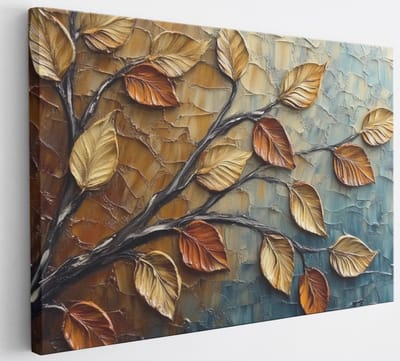 Saammp Canvas Schilderij - Herfst bladeren - Abstract - 30x20 - Foto op canvas - Wanddecoratie - Muurdecoratie Woonkamer - Slaapkamer decoratie - Canvas Print