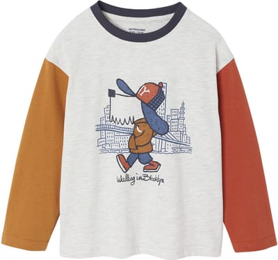 Vertbaudet T-shirt met lange mouwen en colourblock voor jongens