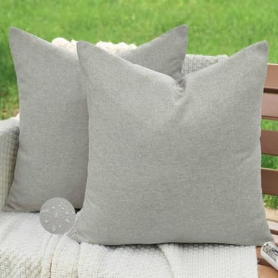 Kussenhoezen 40 x 40 cm - Lichtgrijs, Weerbestendig en Waterdicht - Set van 2 voor Outdoor en Binnen