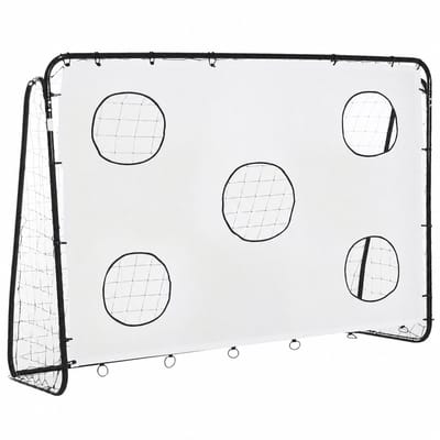 Daity 1 stuk - 2-in-1 voetbaldoel met schietdoelwit, voetbaldoel voor buiten met 5 doelen voor training, 240 x 88 x 174 cm, wit