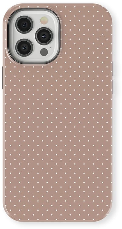 Micro Dots Tough Hoesje geschikt voor iPhone 12 Pro | Geschikt Voor Mag | Stippen Motief Backcover geschikt voor iPhone 12 Pro Mocha Confetti
