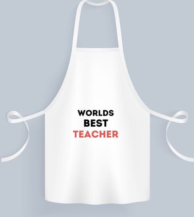 Akyol - worlds best teacher Keukenschort - Docent - de beste leraar/lerares - juf - meester - verjaardagscadeau - verjaardag - cadeau - afscheidscadeau - geschenk - leuke cadeau - kado - gift - juffendag - meesterdag - 82 bij 71 cm