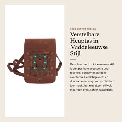 Dailygoods- Heuptas Lichtgewicht - Verstelbare Heup-/Crossbodytas - Waterdicht - Compact Formaat - Geschikt voor Festivals/Cosplay - Duurzaam Synthetisch Leer - Heuptasjes