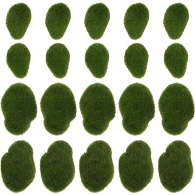 Dailygoods- Kunstmosstenen 40 Stuks - Decoratieve Mosstenen - Milieuvriendelijk Harsmateriaal - Levensechte Mosballen - Tuin/Acquariumdecoratie - Afmetingen 7x5 cm - Decoratieve Stenen
