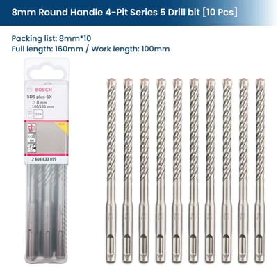 Bosch SDS Plus hamerborensets voor betondiameter 6-12 mm boorhameraccessoires met ronde handgreep