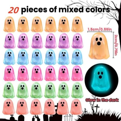 Haute Qualité 50/100 Pièces Haute Qualité Halloween Haute Qualité Lumineux Haute Qualité Fantôme Haute Qualité Miniatures Haute Qualité Mignon Haute Qualité Fantôme