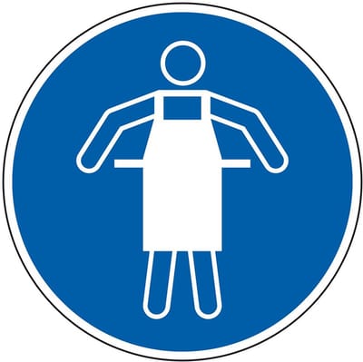 Veiligheidsschort verplicht bord - kunststof - M026 100 mm