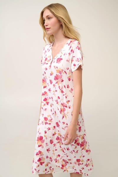 Vamp! Nachthemd Dames Volwassensnen Viscose Tencel Nachtjapon Korte Mouw Adenia Lang 22063/267 40 / L