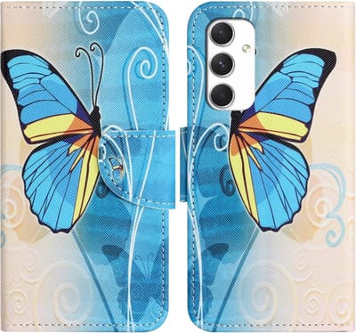 Coverup Hoesje - Geschikt voor Samsung Galaxy A16 Hoesje - Coverup Book Case - Blauwe Vlinder