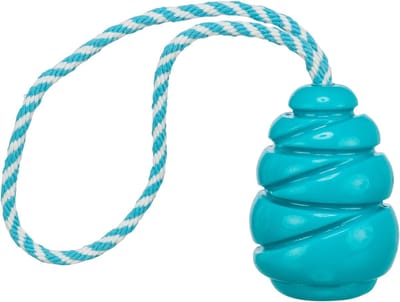 Trixie - Jumper Kegel Aan Touw - Super Strong - TPR - Petrol - 36,5X8X8 cm