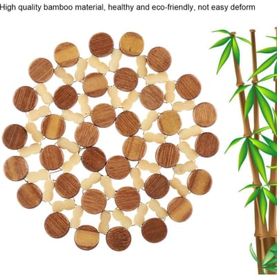 Ronde Bamboe Kop Pot Schotel Onderzetter Hittebestendige Tafelmat Placemat S 100x40x0.3cm / 39.4x15.7x0.1in beige