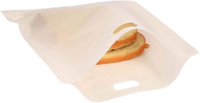 Herbruikbare Broodroosterzakken - Sandwich Tosti Zakjes - Snacks Bereiden - Non-stick Glasvezel - 17x19 CM - Grijs