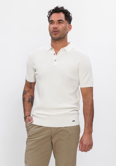 Gentiluomo Polo 3 Buttons Ss Heren - Polo shirt - Gebroken wit - Maat M