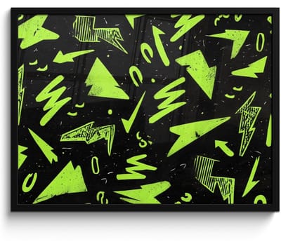 Poster in lijst - Fotolijst 70x50 cm - Posters - Gaming - Vormen - Pijlen - Abstract - Zwart - Posterlijst zwart - Decoratie - Wanddecoratie woonkamer - Muurdecoratie slaapkamer