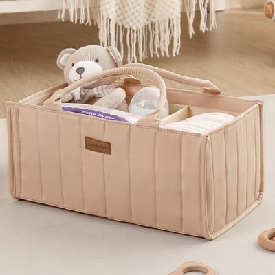 Grote Luiertas Organizer met Uitneembare Vakken - Baby Opbergmand voor Luiertafel en Onderweg