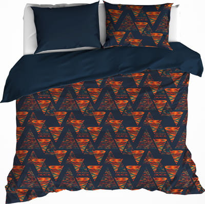 De Witte Lietaer Dekbedovertrek Caspian Eclipse Blue - Lits Jumeaux - 240 x 220 cm - Katoen Flanel