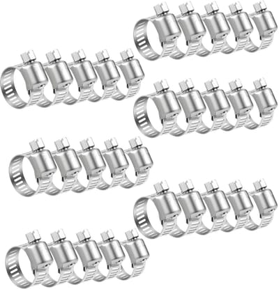 Dailygoods- Slangklemmen 30 stuks - Verstelbare RVS Slangklemmen - Geschikt voor Slangen 16-25 mm - Hoge Druksterkte - Voor Huis en Tuin - Slangklem