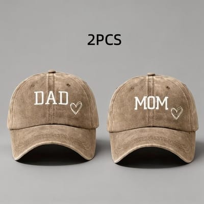 Vintage Papa Mama Liefde Bedrukte Baseballpet Gewassen Katoen Verstelbare Baseballpetten Zonbeschermingspetten Voor Man Vrouw gray
